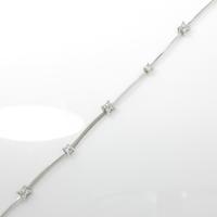 K18WG フラワー ダイヤモンドブレスレット