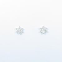 【リメイク】K18WG フラワー ダイヤモンドピアス