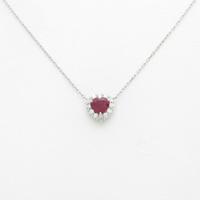 【リメイク】PT ハート ルビーネックレス