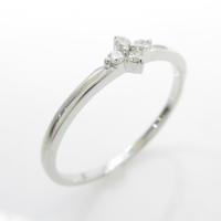 【リメイク】K18WG フラワー ダイヤモンドリング