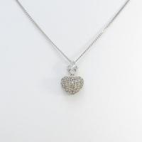 K18WG／PT ハート パヴェ ダイヤモンドネックレス20％引き
