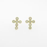 【リメイク】K18YG クロス ダイヤモンドピアス