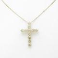 K18YG クロス ダイヤモンドネックレス