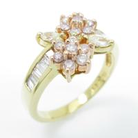 K18YG／K18PG フラワー ダイヤモンドリング