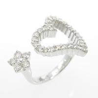 K18WG ハート ダイヤモンドリング