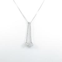 750WG／K18WG 2WAY フラワー ダイヤモンドネックレス