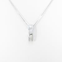 K18WG スリーストーン ダイヤモンドネックレス