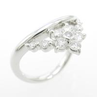 K18WG フラワー ダイヤモンドリング