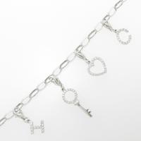 750WG 2WAY キー×ハート×アルファベット ダイヤモンドブレスレット