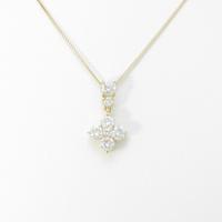 K18YG フラワー ダイヤモンドネックレス
