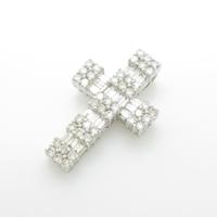 K18WG クロス ダイヤモンドペンダント5％引き