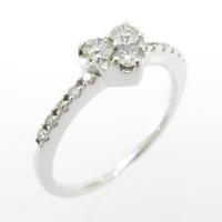 K18WG ハート ダイヤモンドリング