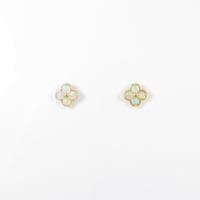 K18YG フラワー オパールピアス