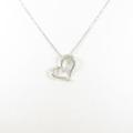 K18WG／750WG ハート ダイヤモンドネックレス