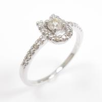 K18WG ホースシュー ダイヤモンドリング