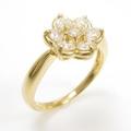 K18YG フラワー ダイヤモンドリング