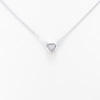 K18WG ハート ダイヤモンドネックレス