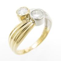 K18YG／PT ダイヤモンドリング