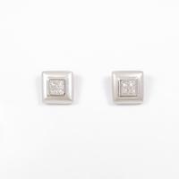 K18WG ダイヤモンドピアス