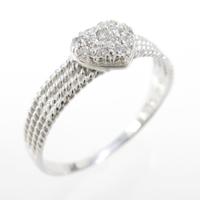 K18WG ハート ダイヤモンドリング