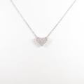 K18WG ハート ダイヤモンドネックレス