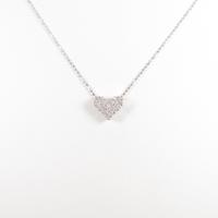 K18WG ハート ダイヤモンドネックレス