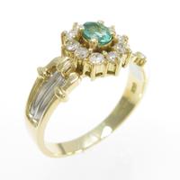 K18YG／PT エメラルドリング