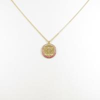 K18YG フラワー サファイヤネックレス