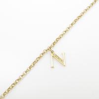 K18YG イニシャルN ダイヤモンドブレスレット