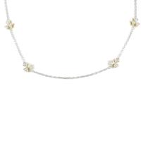 K18YG／K18WG クローバー ダイヤモンドネックレス