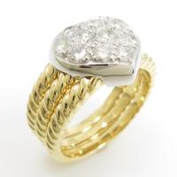 750YG／PT ハート ダイヤモンドリング5％引き