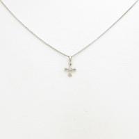 K14WG／K18WG クロス ダイヤモンドネックレス