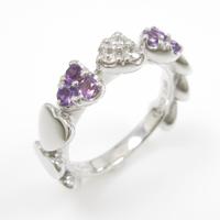 K10WG ハート アメジストリング