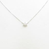 K18WG フラワー ダイヤモンドネックレス