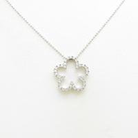 K18WG フラワー ダイヤモンドネックレス