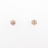 K18PG ソリティア ダイヤモンドピアス