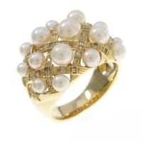 K18YG アコヤパールリング