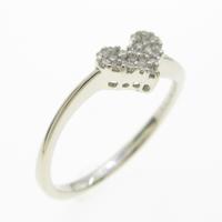 K10WG ハート ダイヤモンドリング