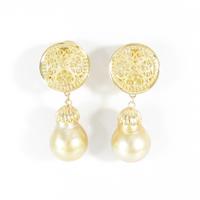 K18YG シロチョウパールイヤリング