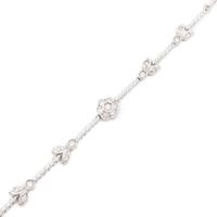 K18WG フラワー ダイヤモンドブレスレット