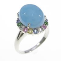 K18WG カルセドニーリング