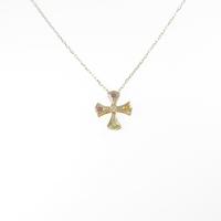 K18YG クロス カラーストーンネックレス