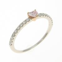 PT／K18PG ダイヤモンドリング 0．114ct・FLPP・SI2・ハートシェイプ