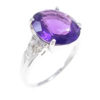 K18WG アメジストリング