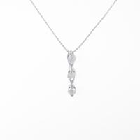 K18WG スリーストーン ダイヤモンドネックレス