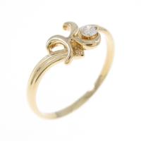 K18YG イニシャルK ダイヤモンドリング