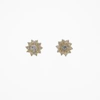 K18YG フラワー ダイヤモンドピアス