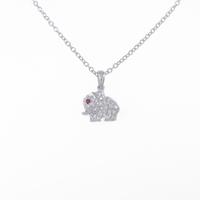 750WG ゾウ ルビーネックレス