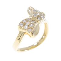 K18YG リボン ダイヤモンドリング