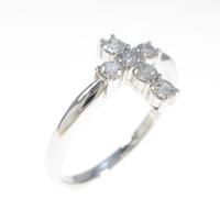 K18WG クロス ダイヤモンドリング